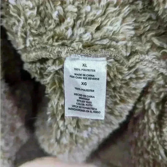 Alpine Sherpa Jacket Beige Tan Pullover‎ 1/4 Zip Fuzzy Outdoor Sweater Size XL - Picture 6 of 7